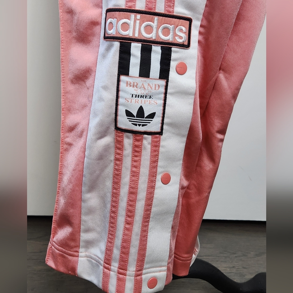 adidas Pink and White Snap-Front Track Pants - Picture 9 of 12